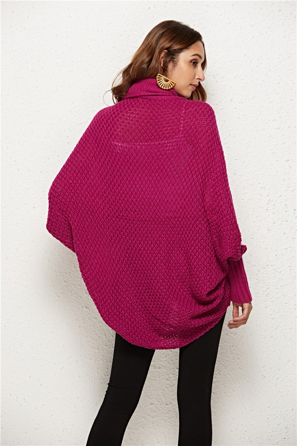 Open Front Batwing Sleeve Cardigan Casual Fshion
