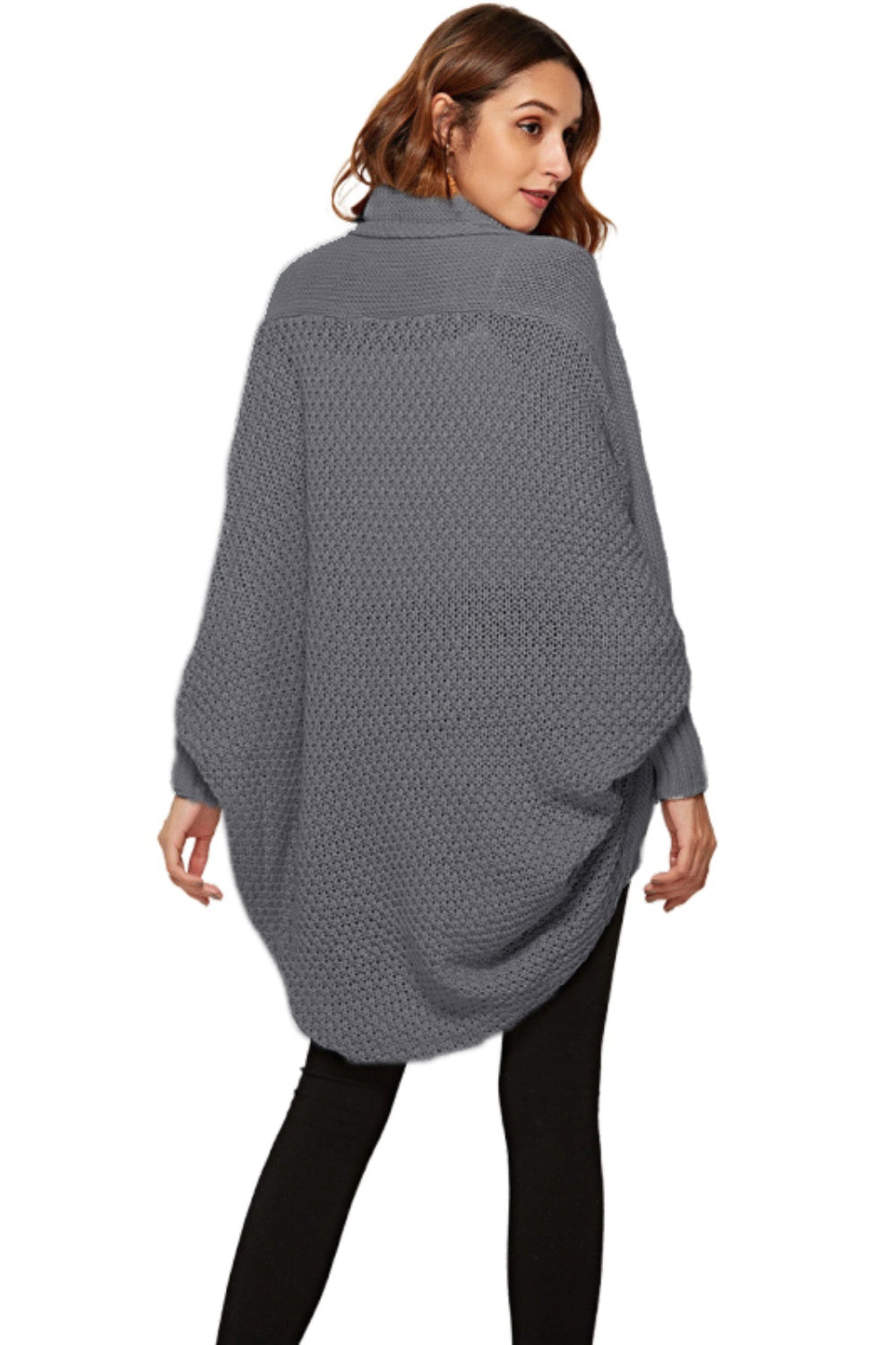 Open Front Batwing Sleeve Cardigan Casual Fshion